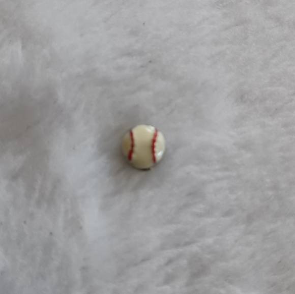 Origami Owl Baseball off-white red silver Charm collectors - Picture 2 of 3